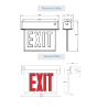 Image 3 of Alcon 16126 Chicago Approved Edgelit Aluminum Recessed LED Exit Sign
