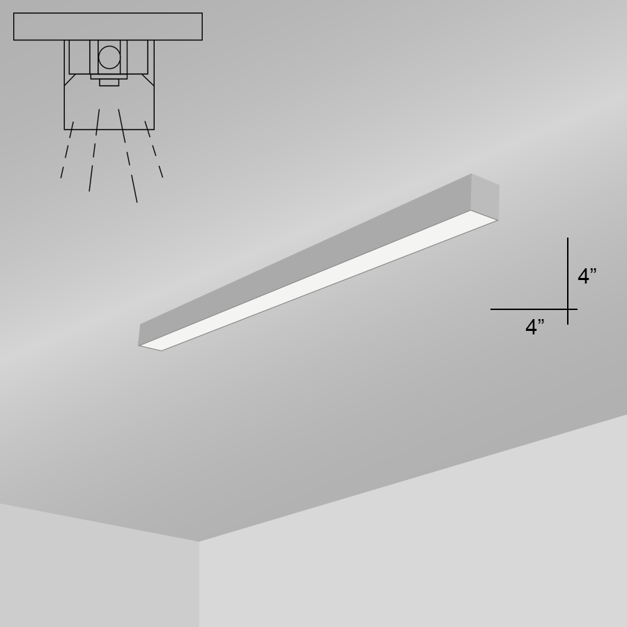 Alcon Lighting 12200 4 S Rft Series Architectural Led Linear Surface Mount Direct Light Fixture