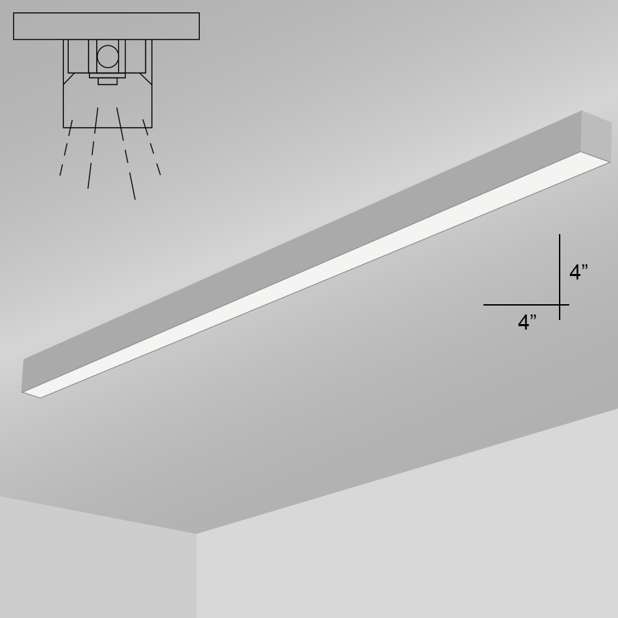 Alcon Lighting 12200 4 S 8 Rft Series Architectural Led Foot Linear Surface Mount Direct Light Fixture Alcon Lighting 12200 4 S 8 Rft Series Architectural Led Foot Linear Surface Mount Direct Light Fixture