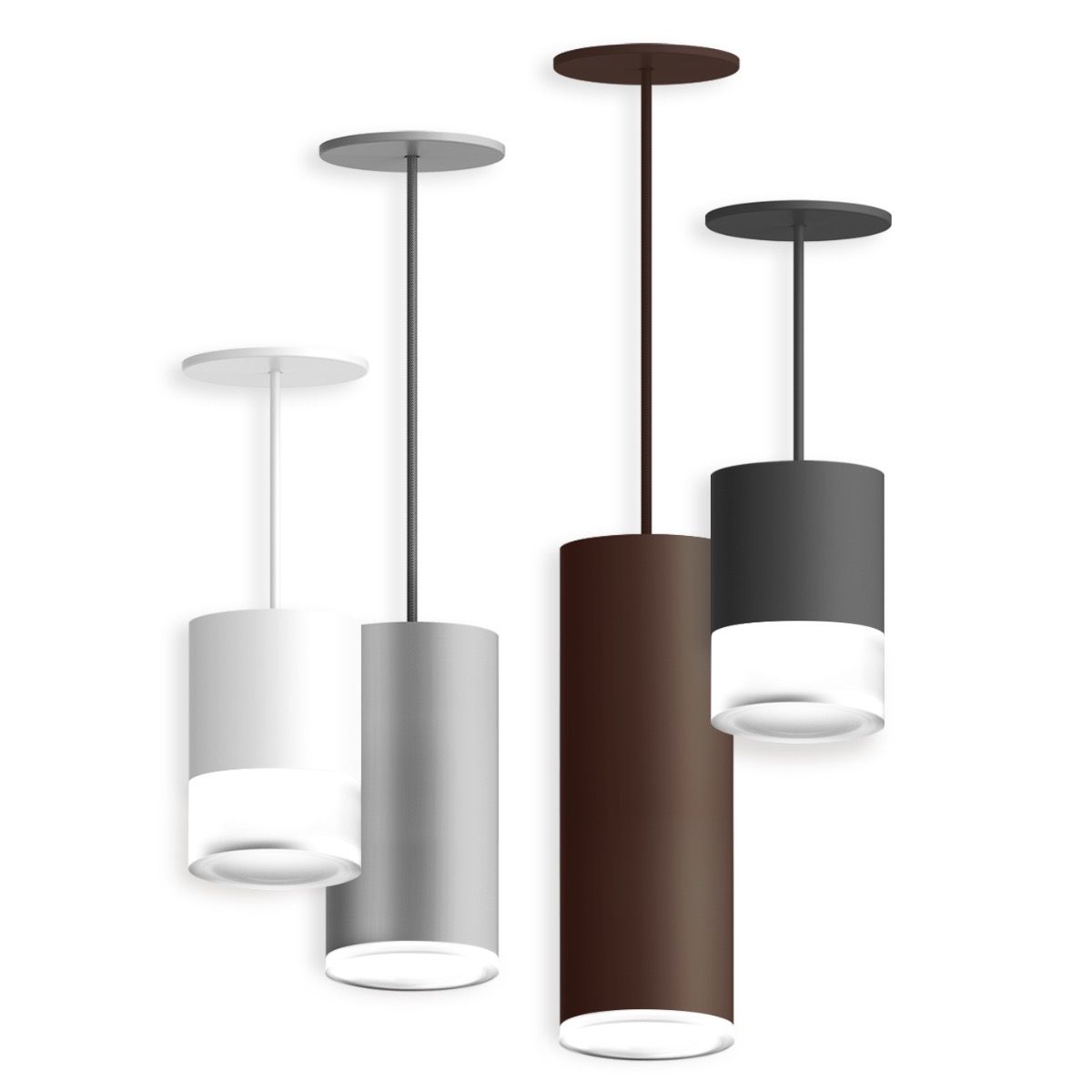 Alcon 12302 P Dl Cylindrical Opal Drop Lens Led Pendant Light Commercial Grade Lighting