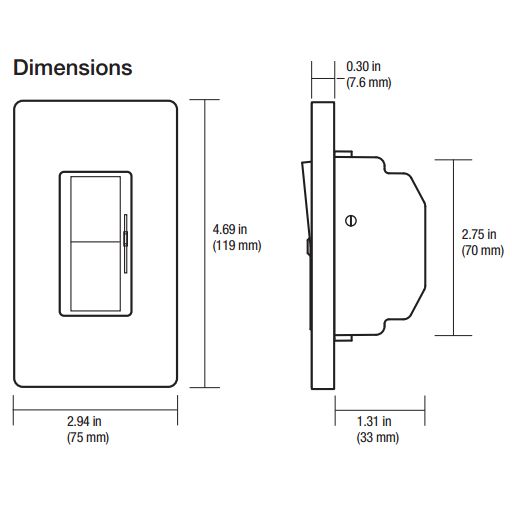 Lutron Diva Dvtv Wh 0 10v Dimmer Switch Single Pole 120v White 30ma Max
