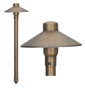 4 Pk Solid Brass Low Voltage LED Path Light-Landscape Ltg with LED Bulb Included