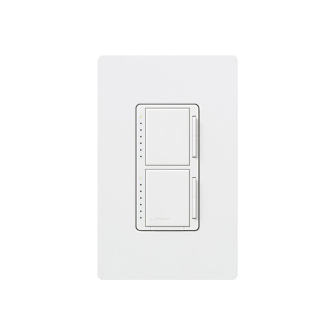 MAL3L3HWWH Lutron Maestro Dual Single Pole Digital Fade Dimmer