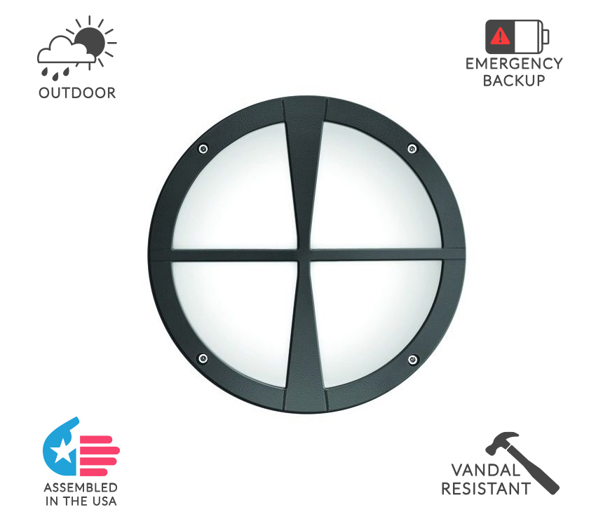 Alcon Lighting 11231-D Optic 10 Inch Round Decorative Crossbar Face Guard Architectural LED Wallpack